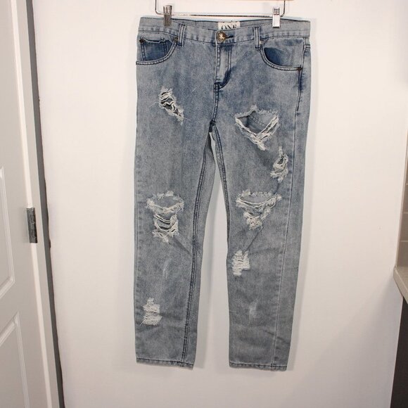 One Teaspoon Awesome Baggies Low Waist Medium Rise Relaxed Leg Distressed 28 - Picture 1 of 4